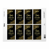 Glitter Agate Black Gold Hair Care Product Labels (Full Sheet)
