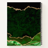 Glitter Agate Wedding Guest Book Green & Gold Faux Notitieboek (Achterkant)