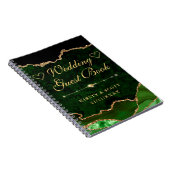 Glitter Agate Wedding Guest Book Green & Gold Faux Notitieboek (Rechterzijde)