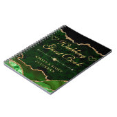 Glitter Agate Wedding Guest Book Green & Gold Faux Notitieboek (Linkerzijde)