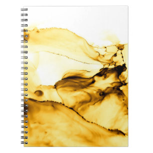 Glitter Alcohol Ink Art. Japanse inktstijl. Beig Notitieboek
