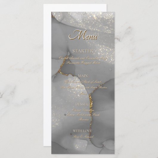 Glitter Alcohol Ink Chic Flat Menu (Voorkant / Achterkant)