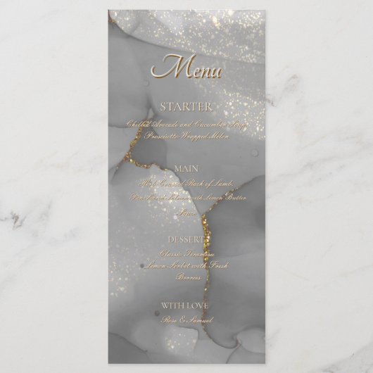 Glitter Alcohol Ink Chic Flat Menu (Voorkant)