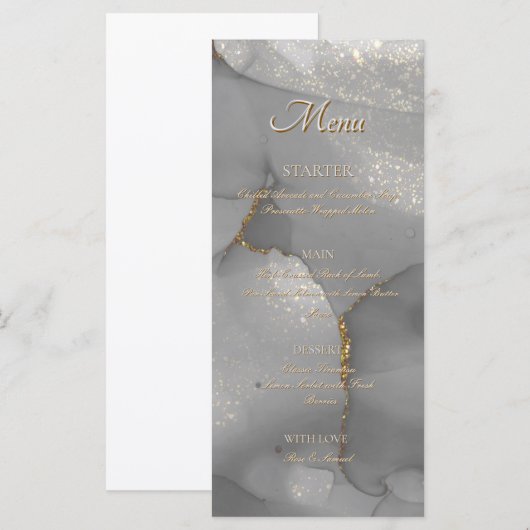 Glitter Alcohol Inkt Chic Plat Menu (Voorkant / Achterkant)
