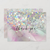 Glitter Alcohol Inkt met gemarmerd holografisch al Briefkaart (Voorkant / Achterkant)