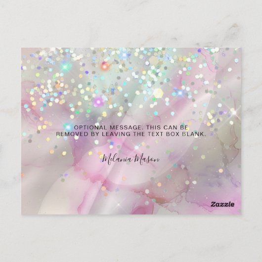 Glitter Alcohol Inkt met gemarmerd holografisch al Briefkaart (Achterkant)