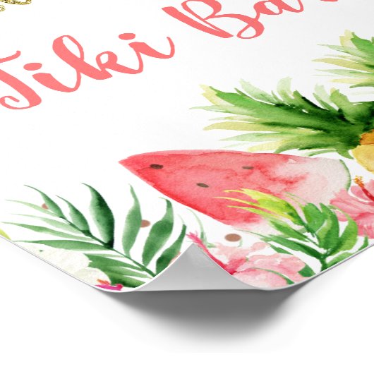 Glitter Aloha Floral Fruit Birthday Party Poster (Hoek)