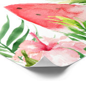 Glitter Aloha Floral Fruit Birthday Welkom Poster (Hoek)