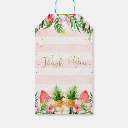 Glitter Aloha tropische vruchten en vruchtendag Cadeaulabel (Achterkant)