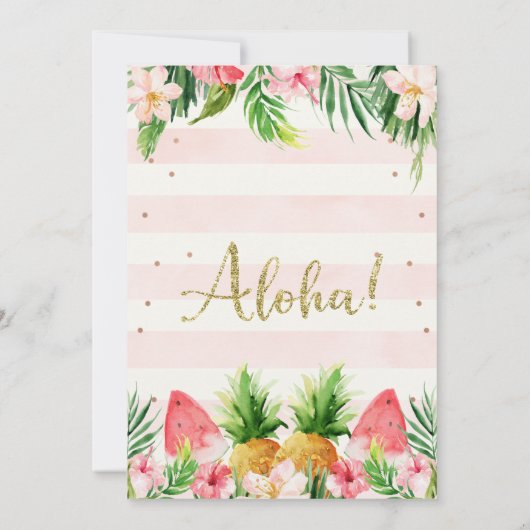 Glitter Aloha tropische vruchten en vruchtendag Kaart (Achterkant)