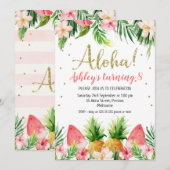 Glitter Aloha tropische vruchten en vruchtendag Kaart (Voorkant / Achterkant)