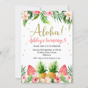 Glitter Aloha tropische vruchten en vruchtendag Kaart