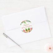 Glitter Aloha tropische vruchten en vruchtendag Ronde Sticker (Envelop)