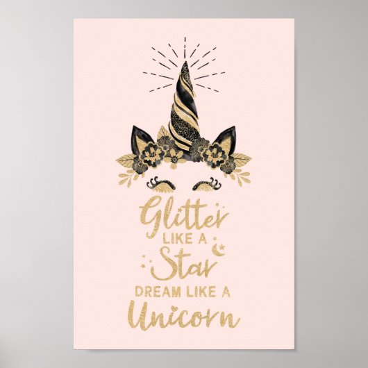 Glitter als een Star Dream als een Unicorn Poster (Voorkant)