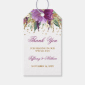 Glitter Amethyst Bloemengunst Dank u Cadeau Labels Cadeaulabel (Voorkant)
