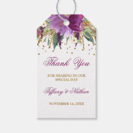 Glitter Amethyst Bloemengunst Dank u Cadeau Labels Cadeaulabel