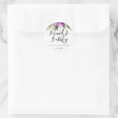 Glitter Amethyst Brunch en Mousserende Bruiloftssh Ronde Sticker (Tas)