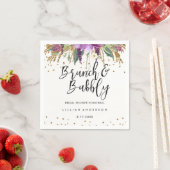 Glitter Amethyst Brunch en Mousserende Bruiloftssh Servetten (Insitu)