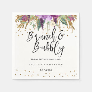 Glitter Amethyst Brunch en Mousserende Bruiloftssh Servetten