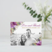 Glitter Amethyst Paarse Foto Dank u Briefkaart (Staand voorkant)