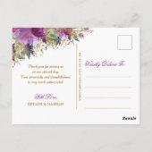 Glitter Amethyst Paarse Foto Dank u Briefkaart (Achterkant)