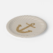 Glitter Anchor Stripes Papieren Bordje (Gekanteld)