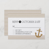 Glitter Anchor Stripes RSVP (Voorkant / Achterkant)