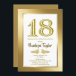 Glitter and Gold 18th Birthday Dinner Party Kaart<br><div class="desc">Een moderne glitter en gouden 18de uitnodiging voor het avondeten.</div>