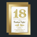 Glitter and Gold 18th Birthday Dinner Party Kaart<br><div class="desc">Een moderne glitter en gouden 18de uitnodiging voor het avondeten.</div>