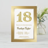 Glitter and Gold 18th Birthday Party Kaart (Staand voorkant)