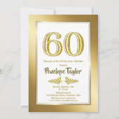 Glitter and Gold 60th Birthday Dinner Party Kaart (Voorkant)