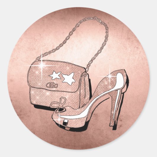 Glitter and Shine Accessoires Roos Gold ID675 Ronde Sticker (Voorkant)