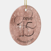 Glitter and Shine Quinceanera Roos Gold ID701 Keramisch Ornament (Rechts)