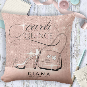 Glitter and Shine Quinceanera Roos Gold ID701 Kussen