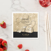 Glitter and Shine Quinceanera V2 Black/Gold ID701 Servet (Insitu)