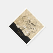 Glitter and Shine Sweet 16 V2 Black/Gold ID675 Servet (Hoek)