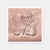 Glitter and Shine Sweet 16 V2 Roos Gold ID675 Servet (Voorkant)