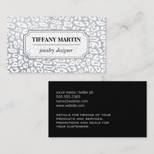 Glitter Animal Print Visitekaartje (Voorkant / Achterkant)