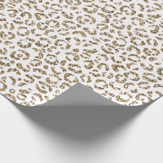 Glitter Antiek Gold Leopard Print       Cadeaupapier (Hoek)