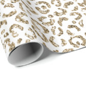 Glitter Antiek Gold Leopard Print       Cadeaupapier (Rol Hoek)
