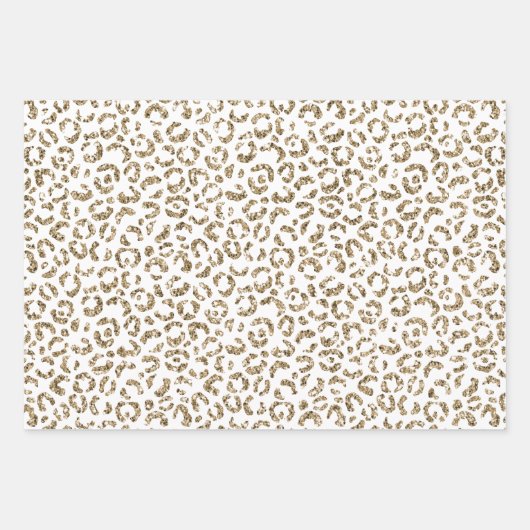 Glitter Antiek Gold Leopard Print           Inpakpapier Vel (Voorkant)