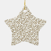 Glitter Antiek Gold Leopard Print Keramisch Ornament (Voorkant)