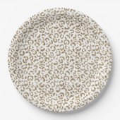 Glitter Antiek Gold Leopard Print Papieren Bordje (Voorkant)