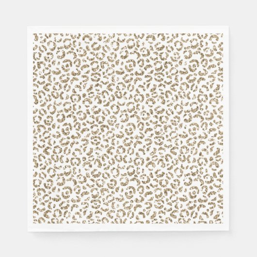 Glitter Antiek Gold Leopard Print Servet (Voorkant)