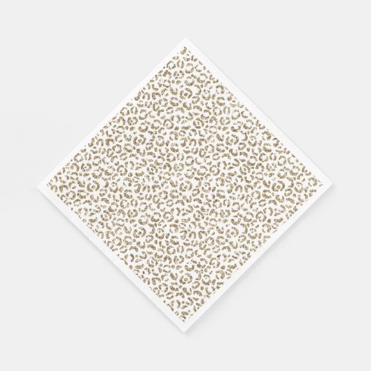 Glitter Antiek Gold Leopard Print Servet (Hoek)