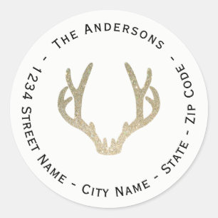 Glitter Antler retouradres label