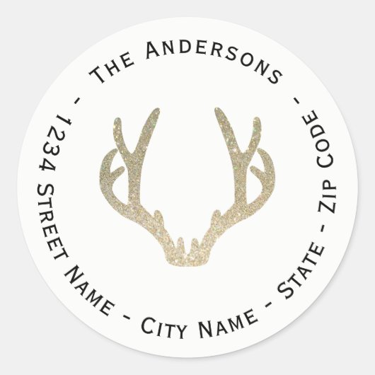 Glitter Antler retouradres label (Voorkant)