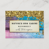 *~* Glitter AP49 Rustiek QR Verweerd Hout Visitekaartje (Voorkant)