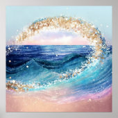 *~* Glitter AP60 Kust Zee Ocean Sand Beach Wave Poster (Voorkant)