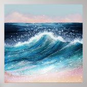 *~* Glitter AP60 Kust Zee Ocean Sand Beach Wave Poster (Voorkant)